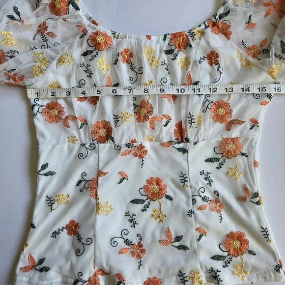 Ember Floral Embroidered Sheer Blouse - Picture 4 of 9